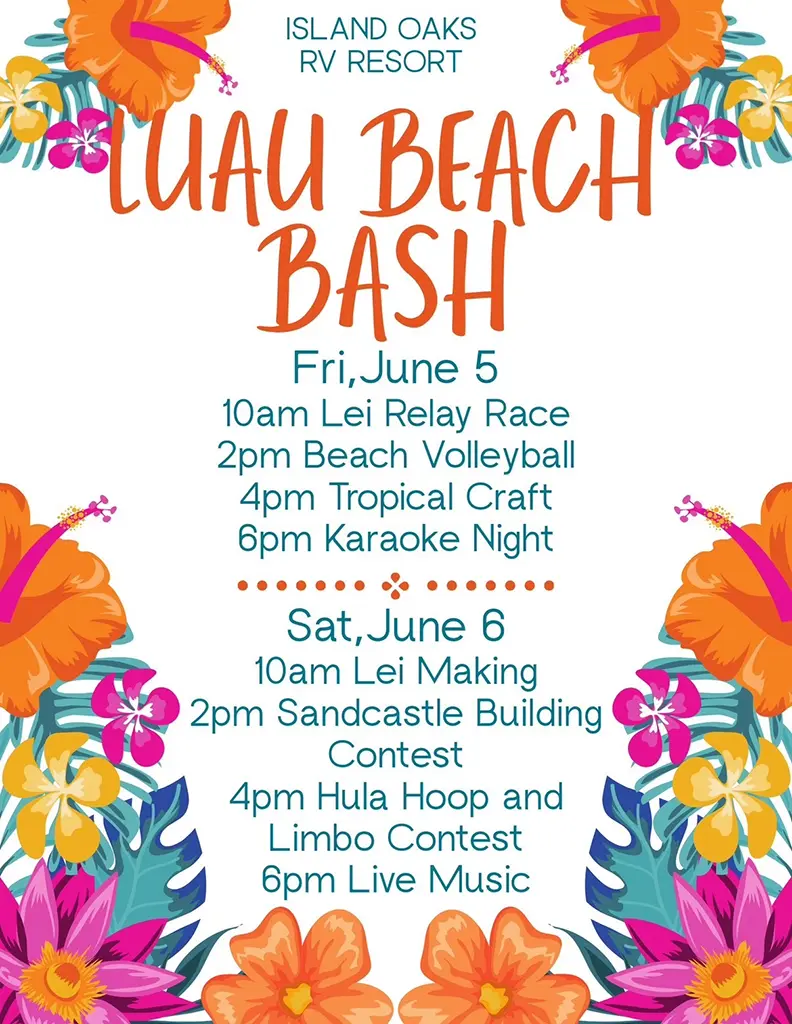 Luau Beach Bash: June 5–6, 2026