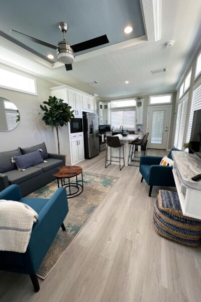 cabin 349 living room and kitchen