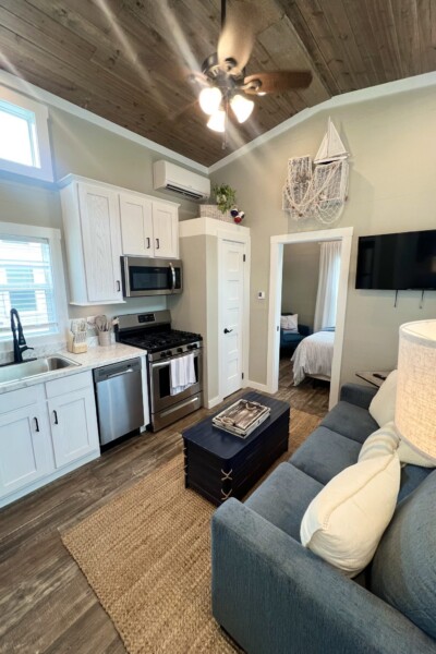 Anchors Away Front door POV of living room