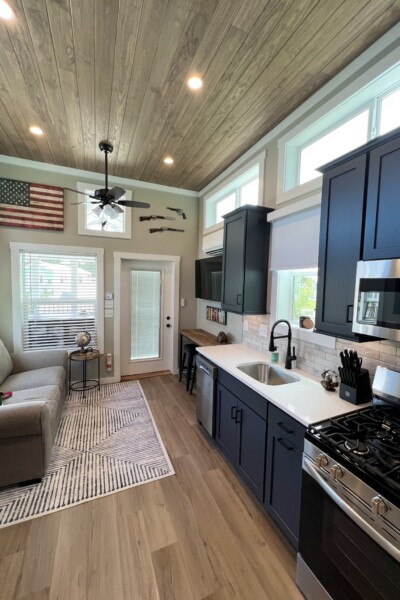 Cabin 375: BROasis Broasis Living Room and Kitchen