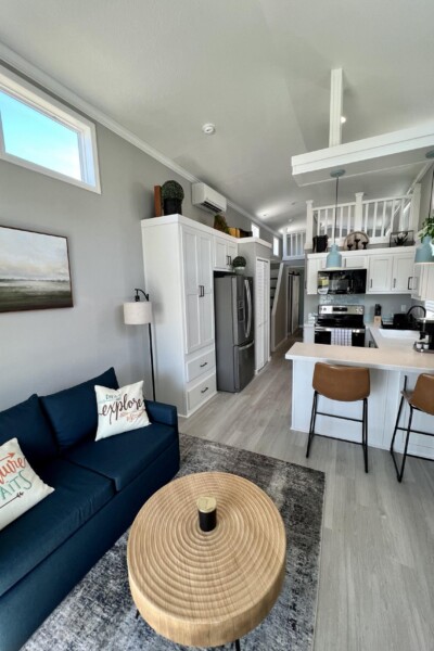 adventure awaits living room and kitchen