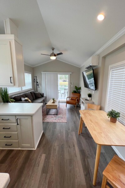 cabin 357 long view of dining and living room