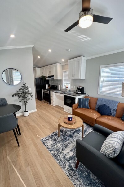 midnight sky living room and kitchen